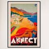 Galrie Annecy France Vintage Travel Poster - Captivating Art for Your Home Decor, Black Frame, A4 21 x 30cm (8 x 12inch)