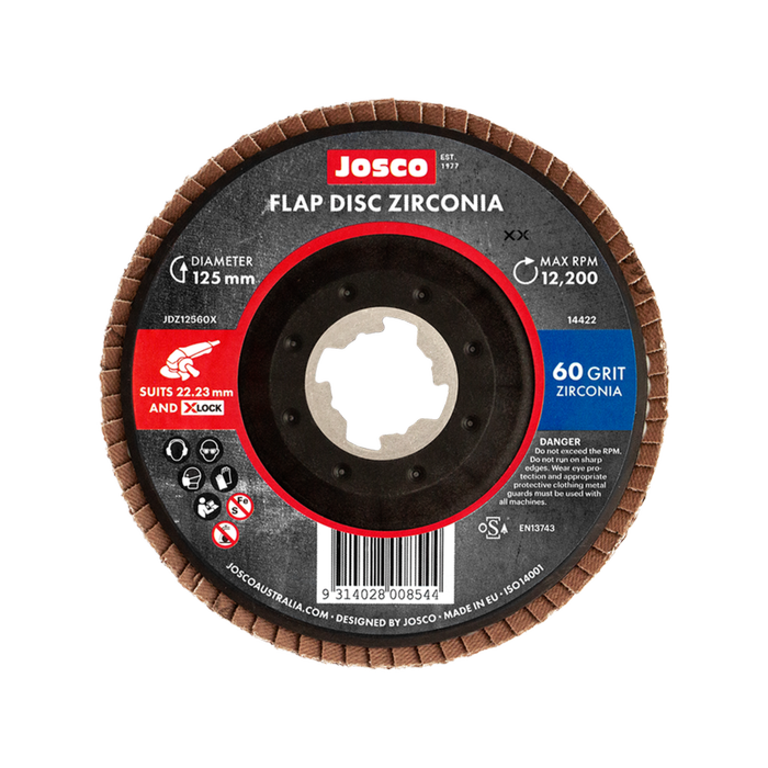 Josco 125mm X-Lock 60 Grit X-Lock Flap Discs