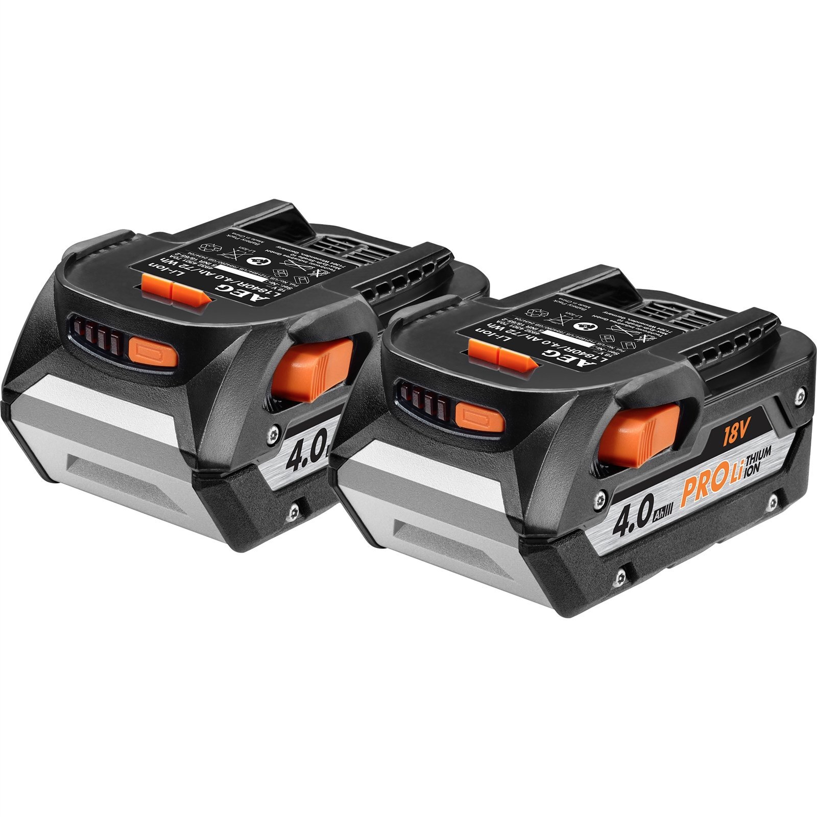 AEG 18V 4.0Ah Pro Lithium Battery Twin Pack