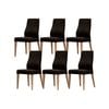 Rosemallow Dining Chair Set of 6 PU Leather Seat Solid Messmate Timber - Black