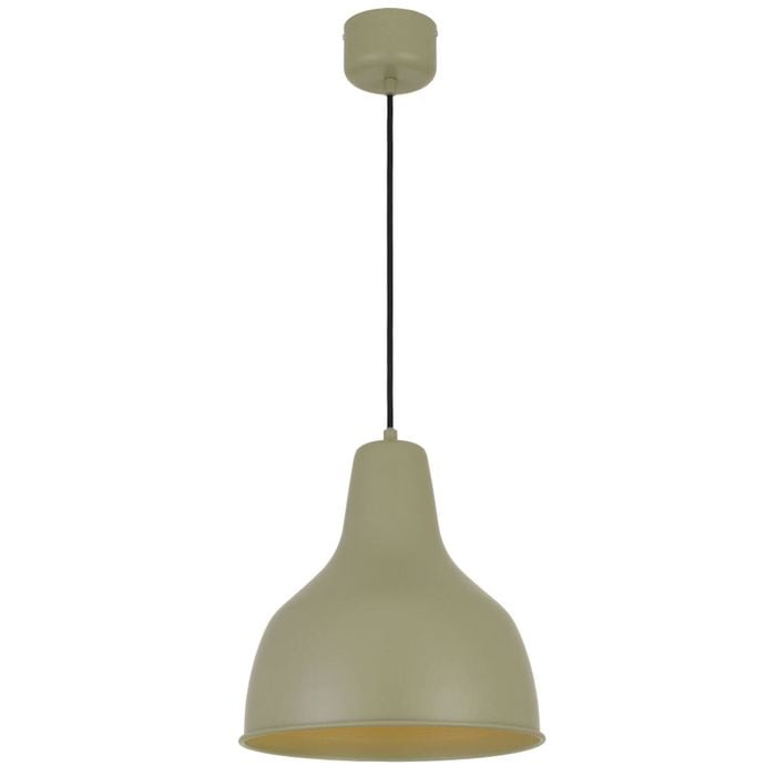Telbix Nesby Contemporary Pendant Hanging Lamp Light Metal Green Satin