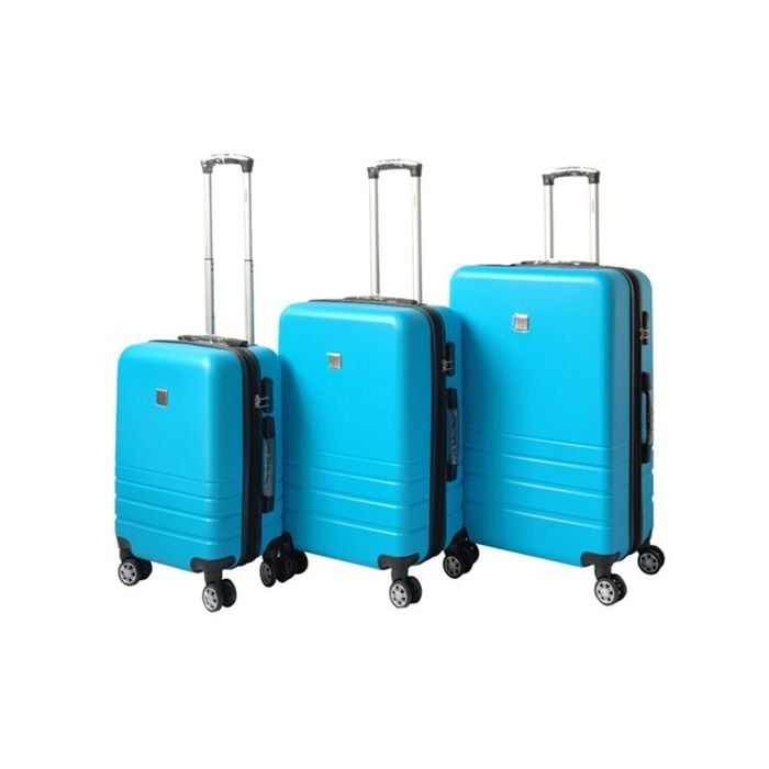 YES4HOMES Expandable ABS Luggage Suitcase Set 3 Code Lock Travel Carry  Bag Trolley Aqua