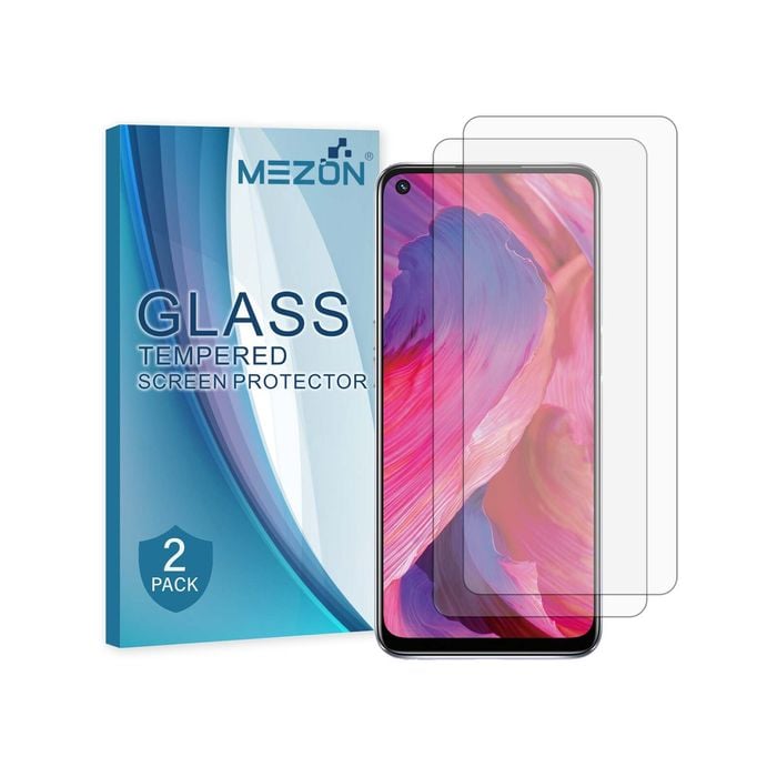 2 Pack MEZON OPPO A76 Clear Tempered Glass Screen Protectors
