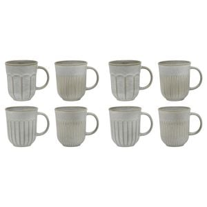 8pc Ecology 330ml Stoneware Chapel Mugs 12.5x10.5cm - Grey
