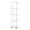 Stacked 4-Tier Glass Display Cabinet White