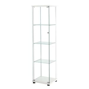 Stacked 4-Tier Glass Display Cabinet White