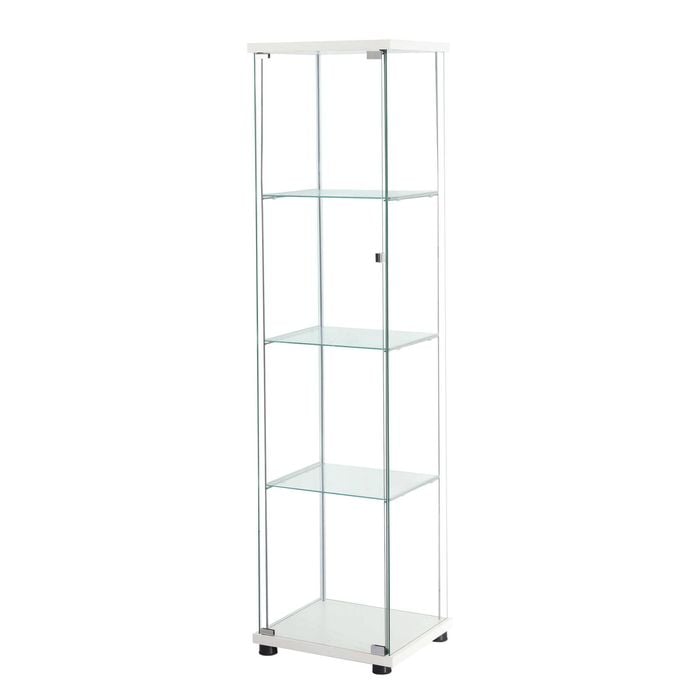 Stacked 4-Tier Glass Display Cabinet White