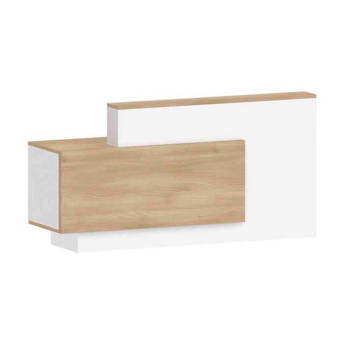 Modern Furniture Helmer Reception Desk Left Panel Oak White 180x60x105cm