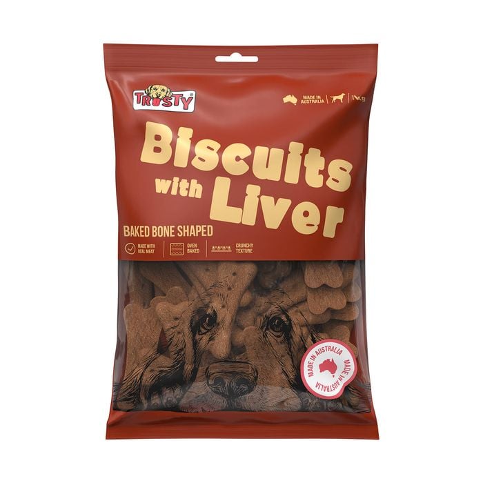 Trusty 1kg Baked Biscuits With Liver Adult Dog Treats