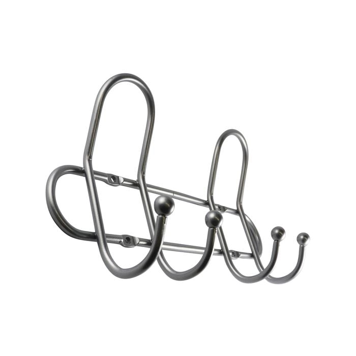 Adoored 4 Hook Satin Chrome Wire Deco Hook Rack