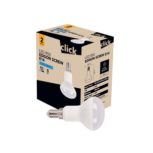 Click R50 SES LED 470lm Cool White 5W Globe - 2 Pack