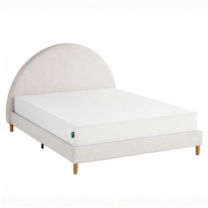 Zinus Queen Boucle Upholstered Platform Bed Frame & Memory Foam Mattress Set, 20cm Green Tea