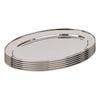 Argon Tableware 6x Oval Serving Platters - 50 x 35cm - Stainless Steel Dinner Tray Oval Plate Small Appetizer Serving Dishes