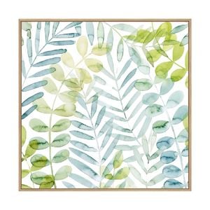 Artey | Dancing Palms II - Framed Canvas - Natural Frame - 50 x 50cm