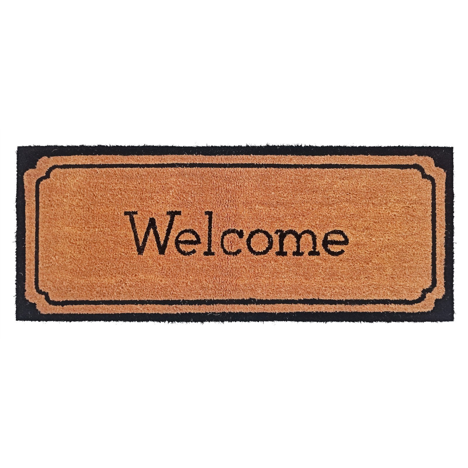 114 x 45cm Welcome With Black Border PVC Backed Outdoor Coir Mat product image
