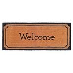 114 x 45cm Welcome With Black Border PVC Backed Outdoor Coir Mat
