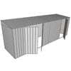 Build-a-Shed 1.5 x 6 x 2m Skillion Double and Single Hinged Side Doors Shed - Zinc