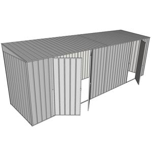 Build-a-Shed 1.5 x 6 x 2m Skillion Double and Single Hinged Side Doors Shed - Zinc