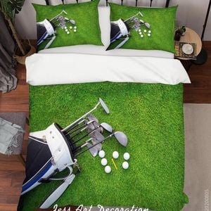 3D Golf Course Quilt Cover Set Bedding Set Duvet Cover Pillowcases LXL 9