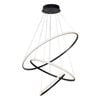 Vencha Crown 3 Ring LED Pendant Light - Black (5000K)