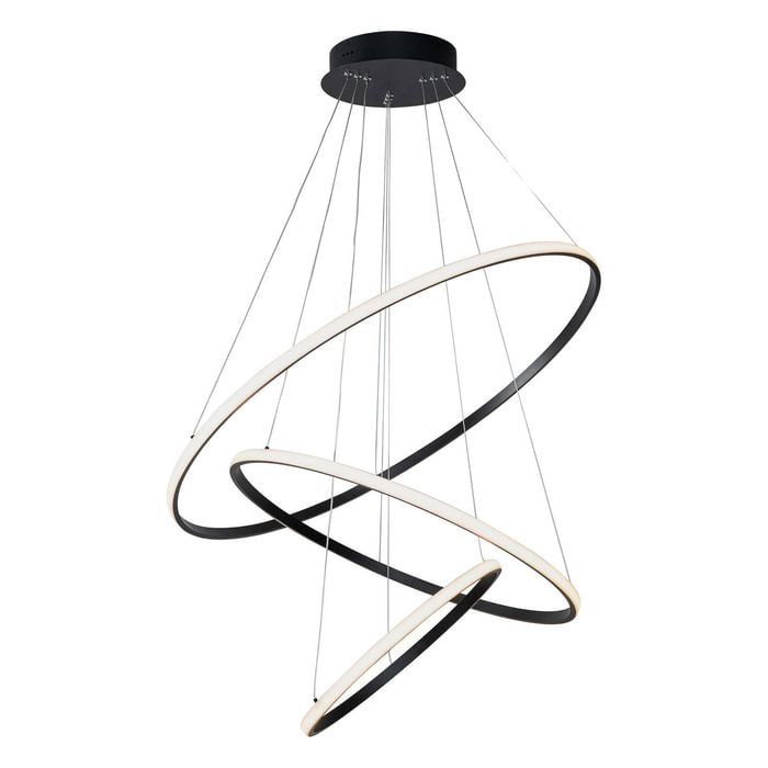 Vencha Crown 3 Ring LED Pendant Light - Black (5000K)