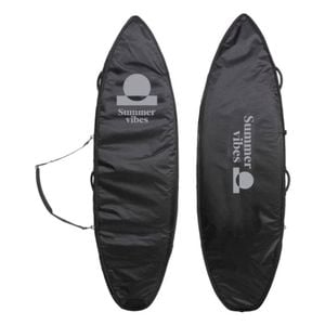 Summer Vibes Premium Triple Travel Cover 3-4 Surfboard Boardbag - Black, 6.3