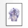 Elegant Purple Flowers and Fashion Bottle   Print 100% Australian Made 90 x 120cm   (Poster)