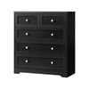 Oikiture 5 Chest Of Drawers Tallboy Black