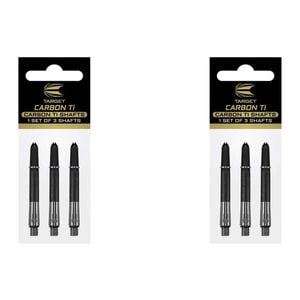 6pc Target Carbon-ti Titanium Shaft/dart Stem Replacement Accessory Short Blk