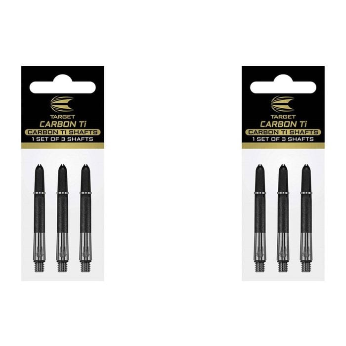 6pc Target Carbon-ti Titanium Shaft/dart Stem Replacement Accessory Short Blk