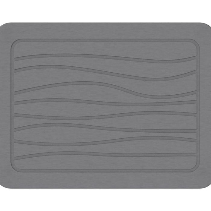 Hard Diatomite Kitchen Dish Drying Mat Lines In Dark Grey 40x30cm