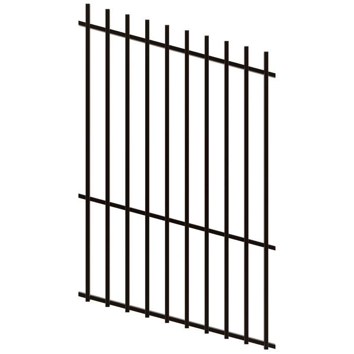 ProtectorAl 350 - 1200 x 1800mm Black Satin Raked Up to 15º Batten Pool Fence Panel - Black