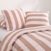 Dreamaker Bowie Washed Cotton Yarn Dyed Stripe European Pillowcase Pink/Caramel Twin Pack