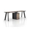 Modern Furniture ARTO 2 People Workstation Desk 1 Cabinet  240cm Oak&Black