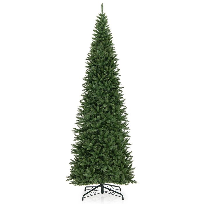 Costway 3.6M Artificial Christmas Tree Seasonal Holiday Decoration Hinged Xmas Tree w/2550 Branch Tips & 800 LEDs-Green