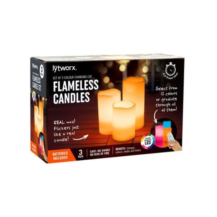 Lytworx Colour Changing LED Flameless Candle Set With Remote