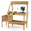 Costway Kid Mud Kitchen Wood Play Planter Box Stoves Sink