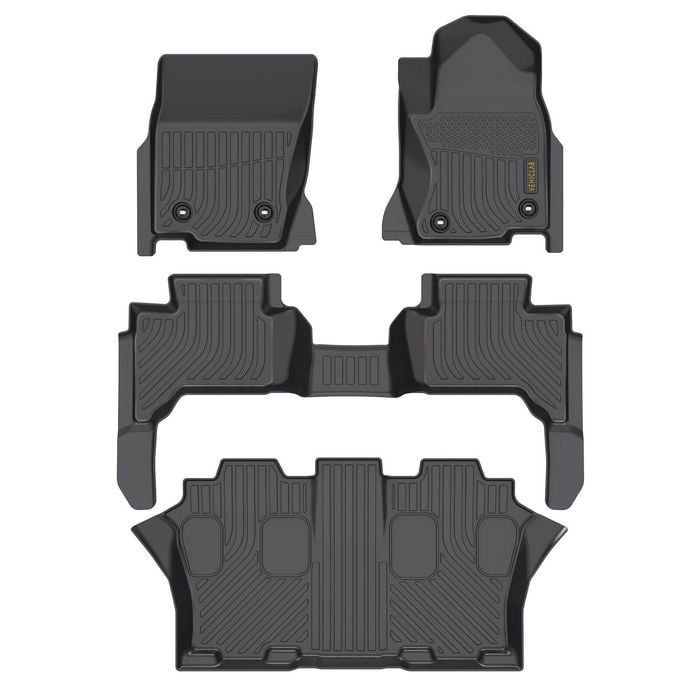 Vehiclab Toyota LandCruiser Prado 250 - 2024+ - 3 ROWS - 3D/5D All Weather Moulded Car Floor Mats