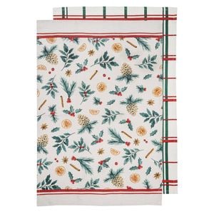 2pc Ladelle Evergreen Cotton Kitchen/Tea Towels Set 45x70cm