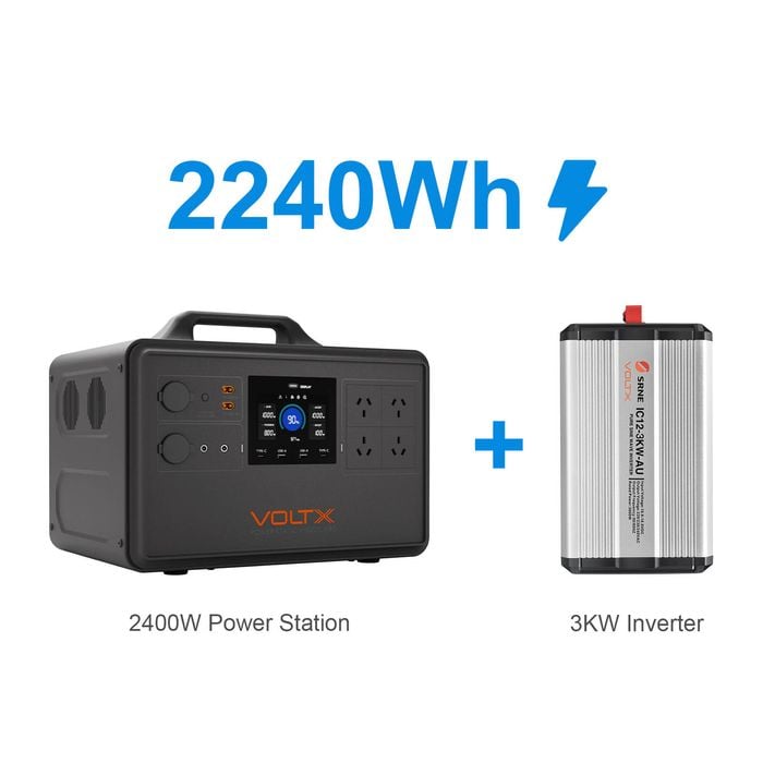 Voltx 2400w Portable Power Station + 12v 3kw Inverter