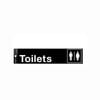 Sandleford 245 x 58mm Black Toilets Self Adhesive Sign