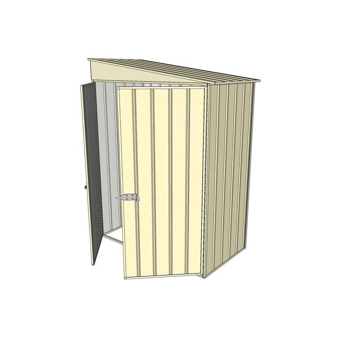 Build-a-Shed 1.5 x 0.8 x 2m Double Hinged Door Skillion Shed - Cream