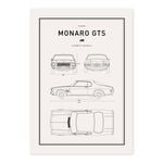 Classic Car Blueprint - Holden Monaro GTS A1 Poster Print