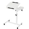 Catzon Laptop Desk Lifting And Rotating With Rollers With Tiltable Tabletop-white