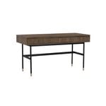 Modern Furniture HAMILTON Study Desk Oak & Acacia Veneer 140cm - Toffee
