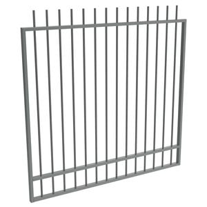 ProtectorAl 1201 - 1500 x 1500mm Monument Aluminium Garden Gate Picket Top with Mid Rail