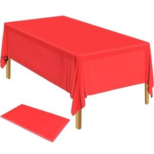 Table Cloth Cover Reusable & Washable Xmas Party 137cm x 274cm 54"x108" in Red