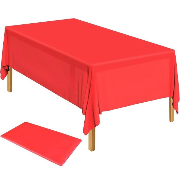 Table Cloth Cover Reusable & Washable Xmas Party 137cm x 274cm 54"x108" in Red