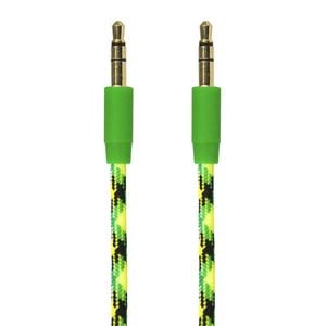 Gecko 1m 3.5mm Male To M Braided Aux Audio Cable Cord For Smartphones Grn/yellow