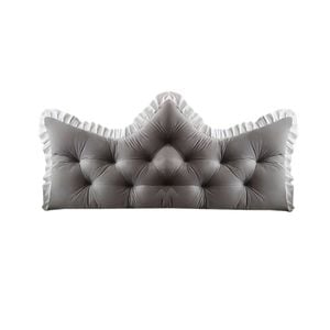 SOGA 90cm Crown Pillow Tufted Grey Headboard Cushion for Bed